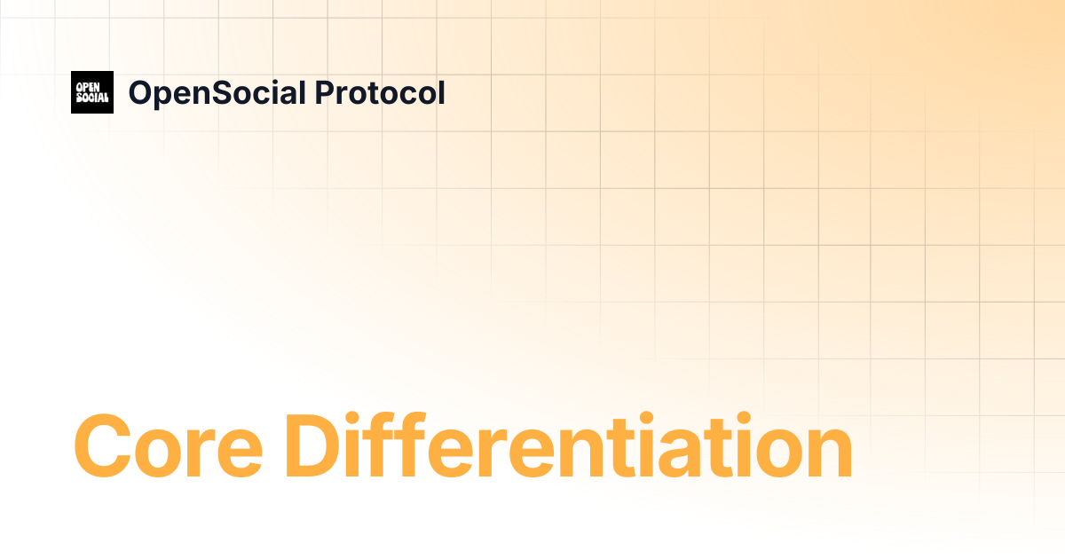 Core Differentiation | OpenSocial Protocol